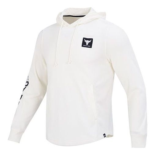 Under Armour Project Rock Terry Hoodie 'Ivory Black' 1377428-130