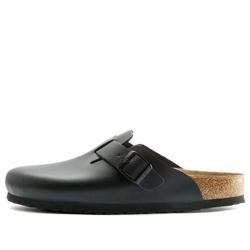 Birkenstock Boston Natural Leather Narrow Fit 'Black' 0060193