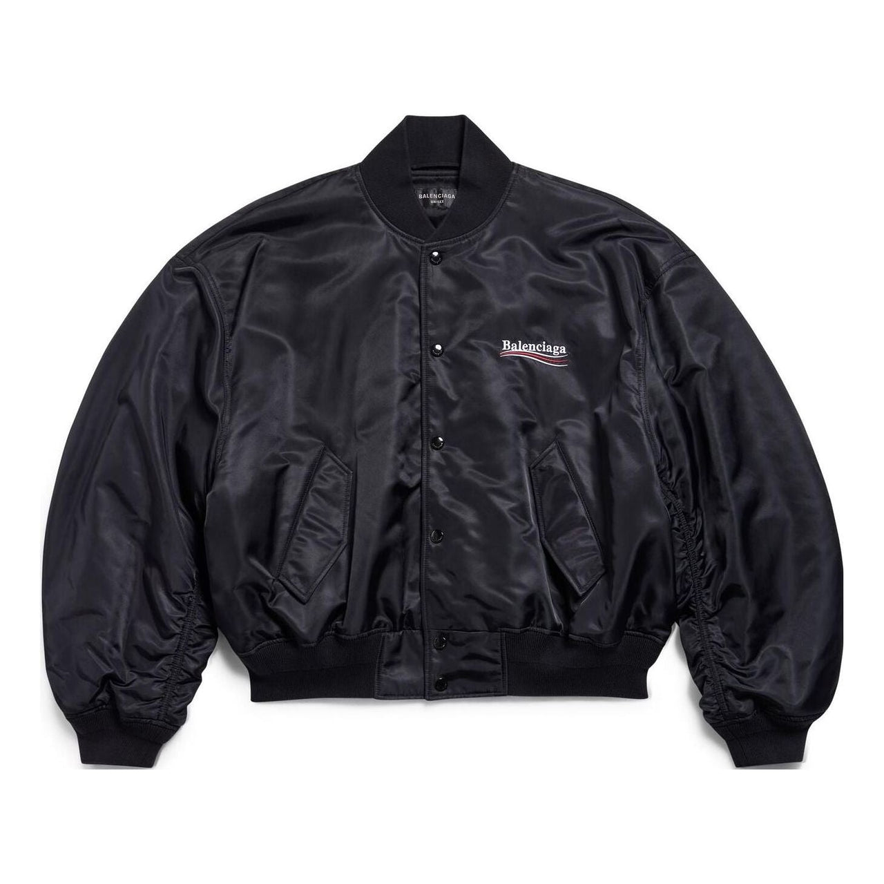 (WMNS) Balenciaga Political Campaign Varsity Jacket 'Black' 763434TNO271000