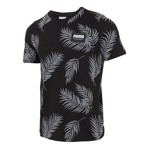 PUMA Palm Fronds Floral AOP Shirt Short Sleeve 'Black' 845859-01