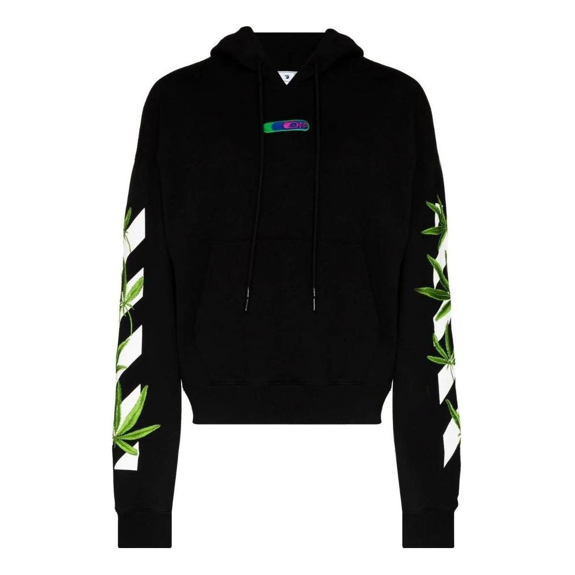 Off-White Weed Arrows Oversized Hoodie 'Black White Green' OMBB037S22FLE0101055