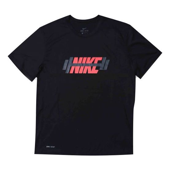 Nike Dri-FIT Legend Logo Printing Short Sleeve Black CT6471-010