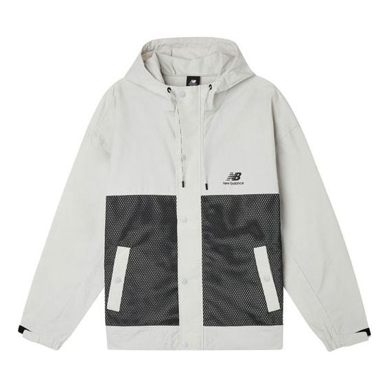 New Balance Classic Logo Print Jacket 'White Grey' AMJ11332-OGR