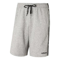 Men's adidas Stripe Logo Training Knit Casual Sports Shorts Gray DU7831