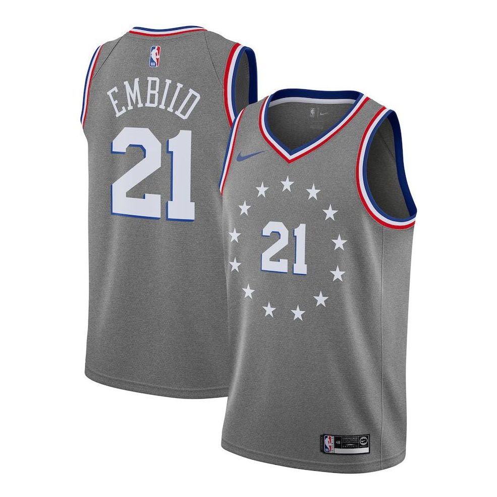 Nike Embiid City Edition Swingman Jersey Grey Gray AJ4636-064