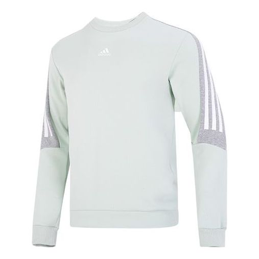 Men's adidas Fi 3S Crew Classic Colorblock Athleisure Casual Sports Round Neck Green HK4564