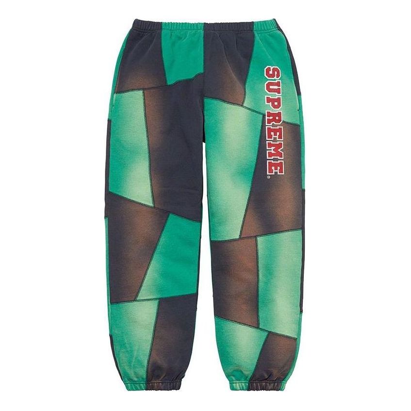 Supreme Patchwork Sweatpants 'Green Black' SUP-FW20-141