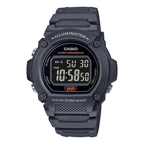 CASIO Waterproof Sports Quartz Mens Black Digital W-219H-8BVDF
