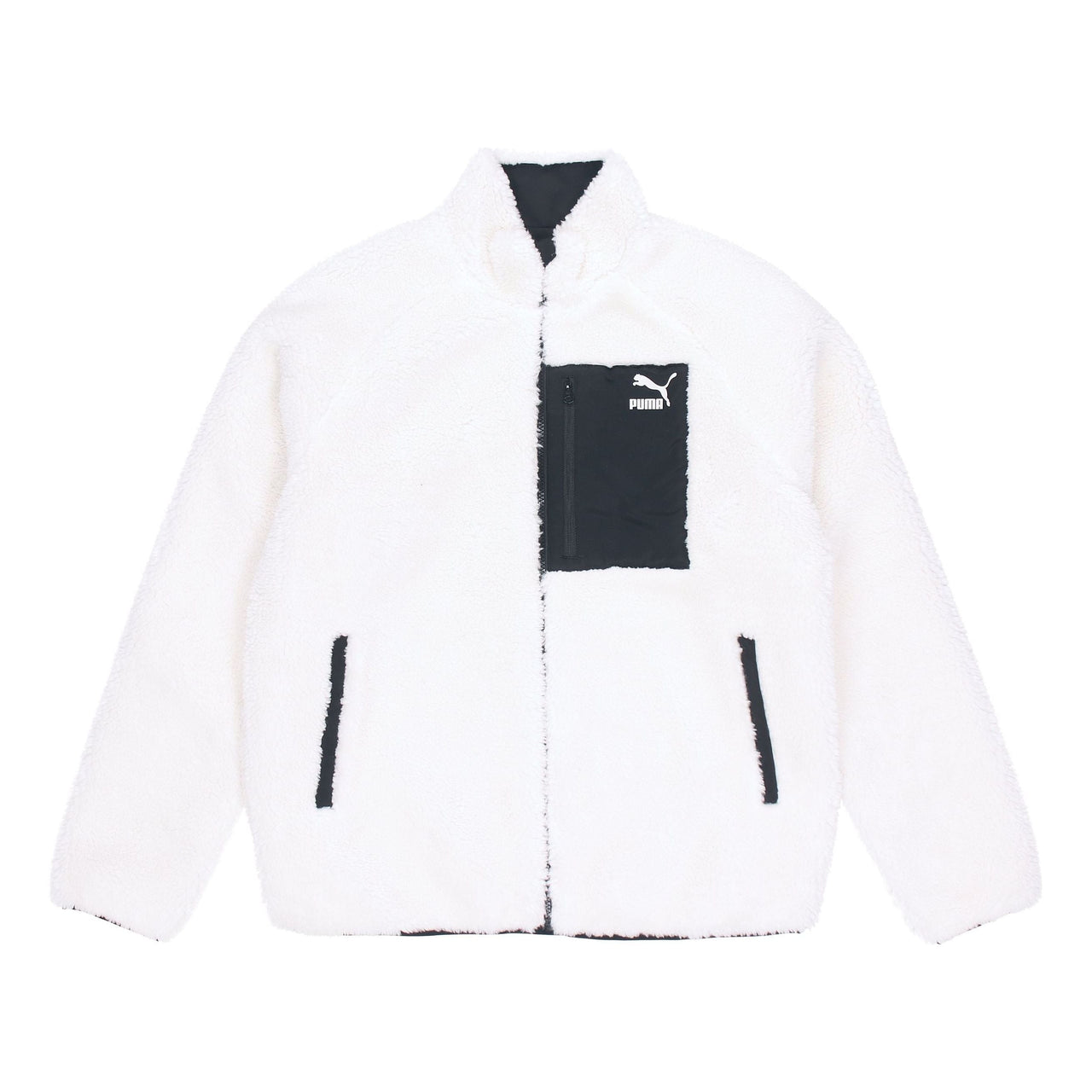 PUMA Sherpa Reversible lamb's wool Stay Warm Stand Collar Jacket White 530028-01