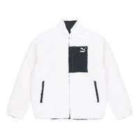 PUMA Sherpa Reversible lamb's wool Stay Warm Stand Collar Jacket White 530028-01