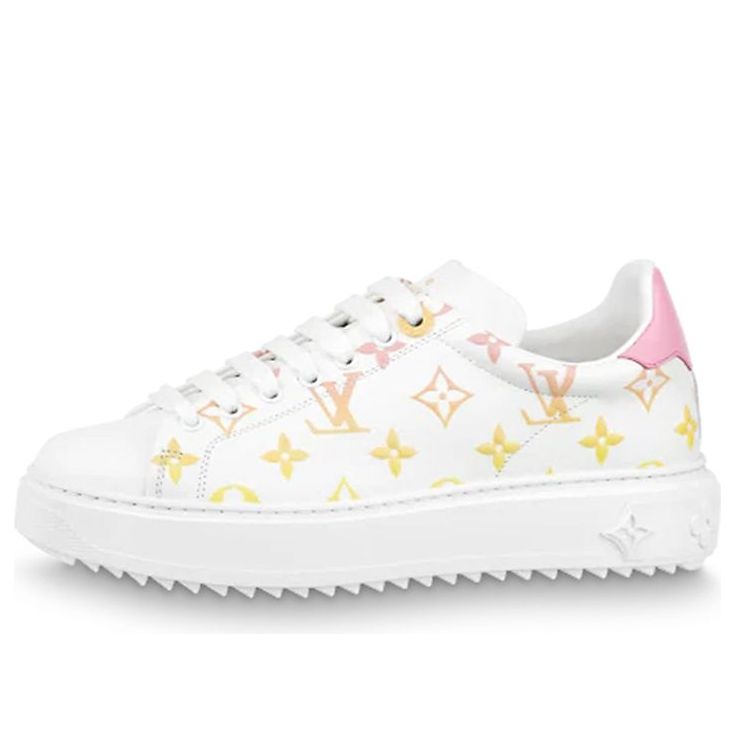 (WMNS) LOUIS VUITTON Time Out Sneakers 'White with Orange Ombre Monogram' 1A8SZG