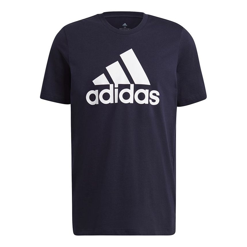 adidas M Bl Sj T Logo Printing Sports Round Neck Short Sleeve Blue GK9122