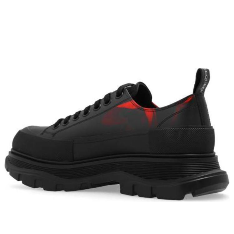 Alexander McQueen Tread Slick Lace Up Sneakers 'Black Red' 758775WIATS1314
