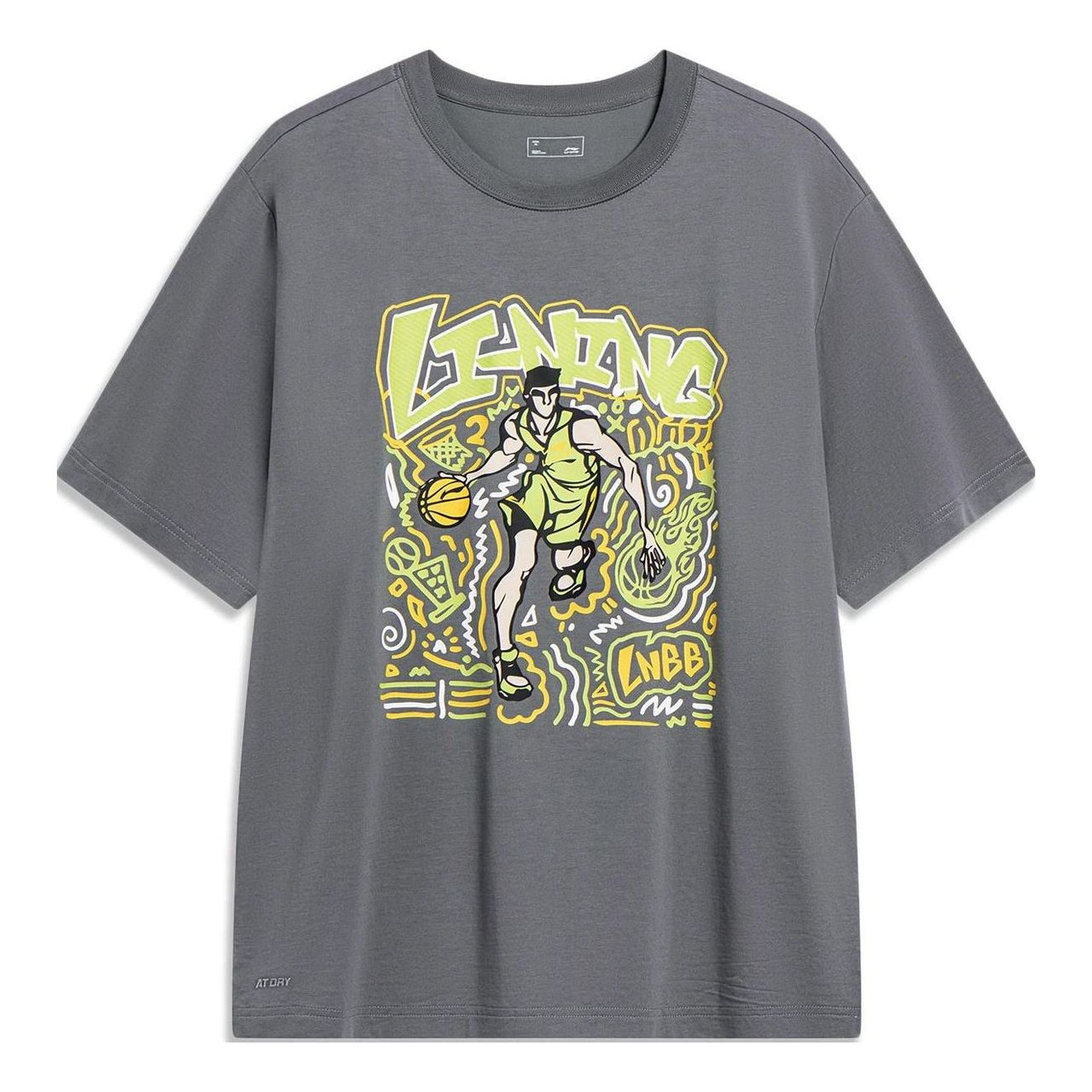 Li-Ning Hoops Comics Graphic T-shirt 'Smoke Grey' AHST569-3