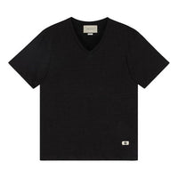 Gucci SS21 Linen V-neck tee 'Black' 645269-XJC6N-1043