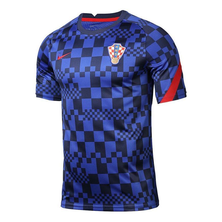 Nike Dri-FIT Croatia National Team TrainingSport Fast-Dry Breathable Fabric Short Sleeve Men's Blue CD2576-452