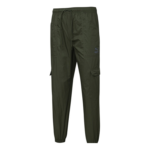 PUMA Logo Classics Cargo Pants 'Green' 536307-84