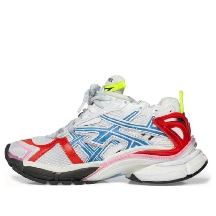 (WMNS) Balenciaga Runner Sneakers 'Worn Out White Blue Red Mesh and Nylon' 677402W3RB69645
