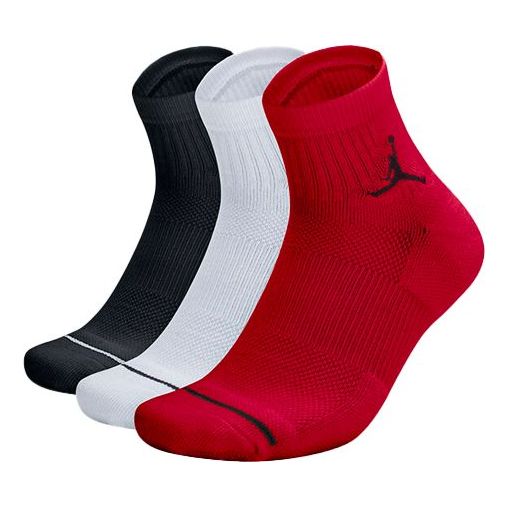 Nike Apparel Socks Men Air Jordan Jumpman Qtr Socks 3 'Black White Red' SX5544-011