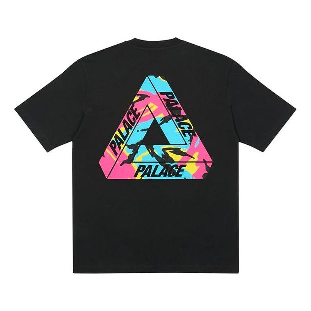 PALACE Tri-Camo T-Shirt Alphabet Pattern Camouflage Triangle Printing Round Neck Short Sleeve Unisex Black P19TS270