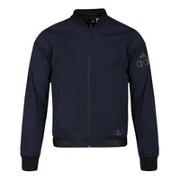 Men's adidas Logo Printing Baseball Blue Aviator Jacket DW4619