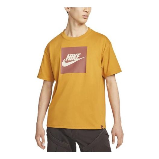 Men's Nike Logo Printing Round Neck Pullover Short Sleeve Yellow T-Shirt DR7756-727