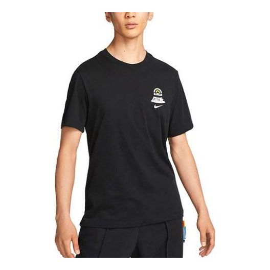 Men's Nike SS22 Lebron Dri-fit Back Animal Printing Round Neck Short Sleeve Black T-Shirt DR7648-010