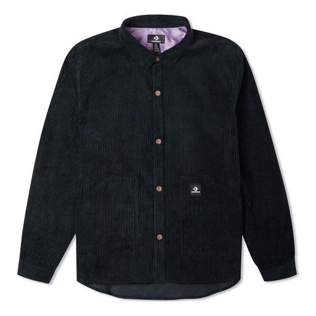 Converse Corduroy Button Shirt 'Black' 10024006-A01