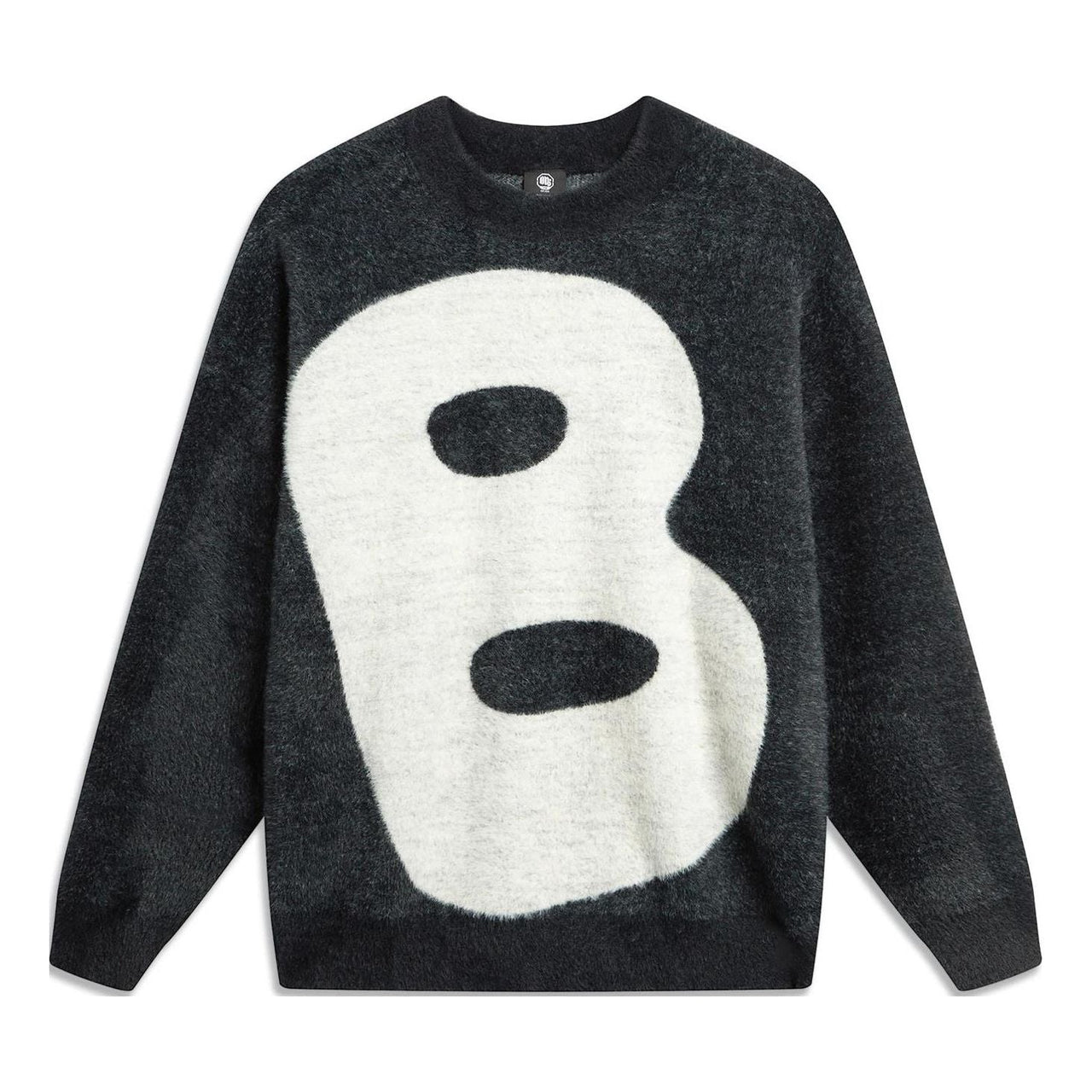 Li-Ning BadFive Big B Logo Knit Sweater 'Black White' AMBT147-3