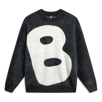 Li-Ning BadFive Big B Logo Knit Sweater 'Black White' AMBT147-3
