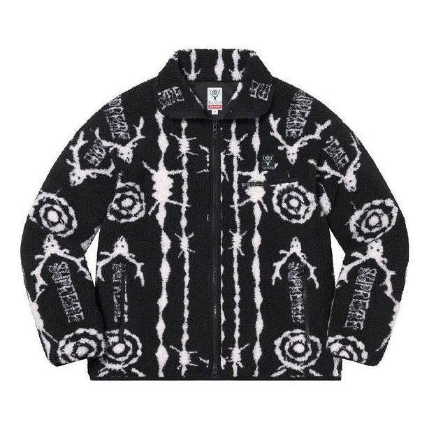 Supreme x SOUTH2 WEST8 Fleece Jacket 'Black White' SUP-SS21-649