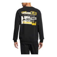 Men's adidas neo Alphabet Pattern Printing Sports Round Neck Pullover Black HD4632