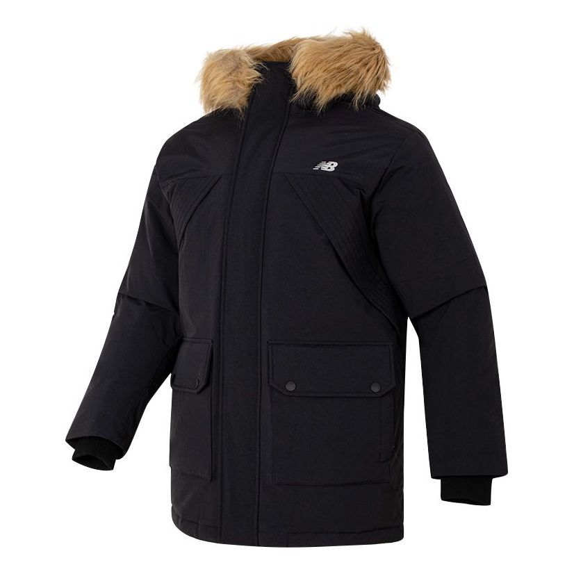 New Balance Warm Hooded Down Jacket 'Black Brown' AMJ34323-BK