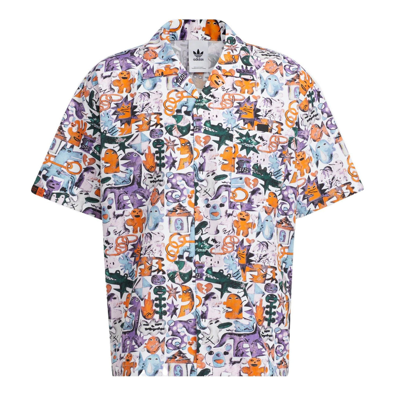 adidas originals KT CO AOP SHIRT Athleisure Casual Sports Short Sleeve Couple Style Printing HR6458