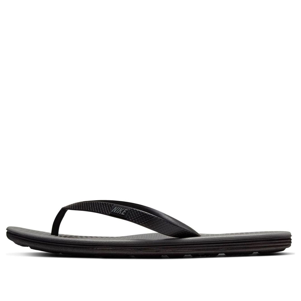 Nike Solarsoft Thong Black Gray Slippers 488160-090