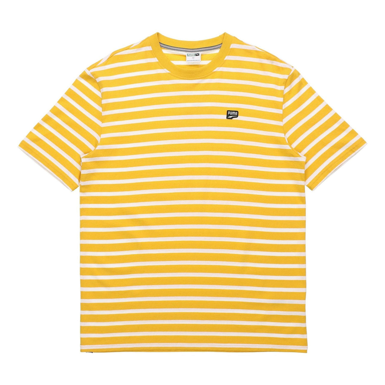 PUMA Downtown Strlped Stripe Round Neck Short Sleeve Gold Color 597457-25
