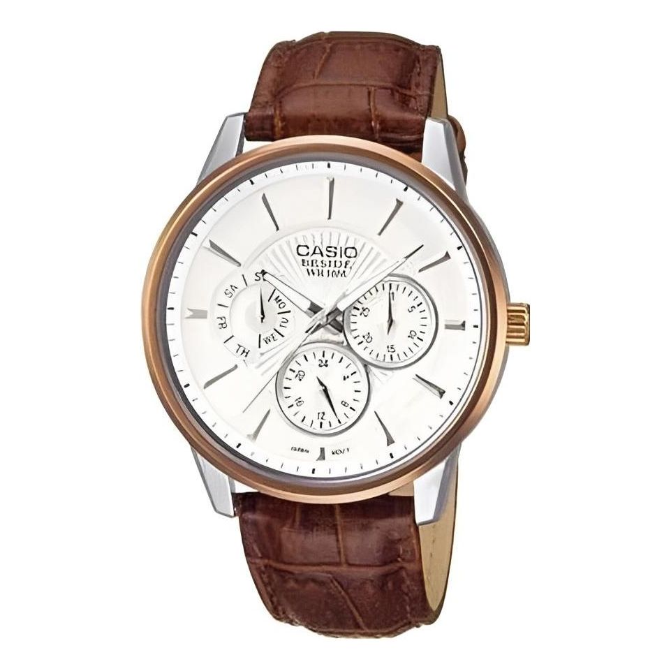 Men's CASIO Fashion Casual Quartz Watch Stainless Steel Strap Mens BEM-302L-7A
