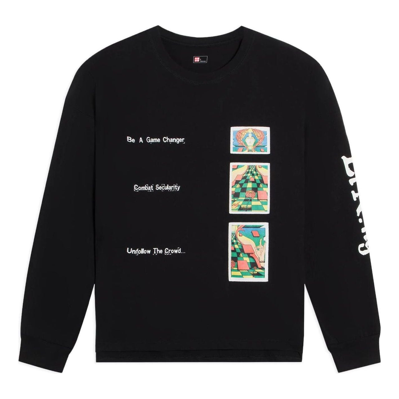 Li-Ning x Rooovie Graphic Long Sleeve T-shirt 'Black' AHSSB19-2