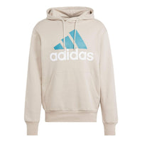 adidas French Terry Big Logo Hoodie 'Beige Blue' IJ8584