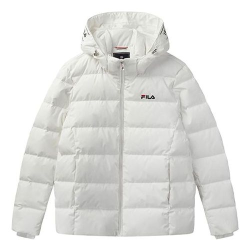 Men's FILA Stay Warm Hooded Down Jacket White F61M048921F-WT