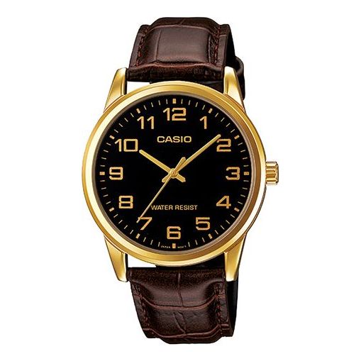 CASIO STANDARD Serieses Men's Golden/Brown Quartz Waterproof Mens GoldBrown Analog MTP-V001GL-1B