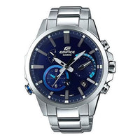 CASIO EDIFICE Solar Powered Waterproof Sports Stainless Steel Strap Mens Blue Analog EQB-700D-2A