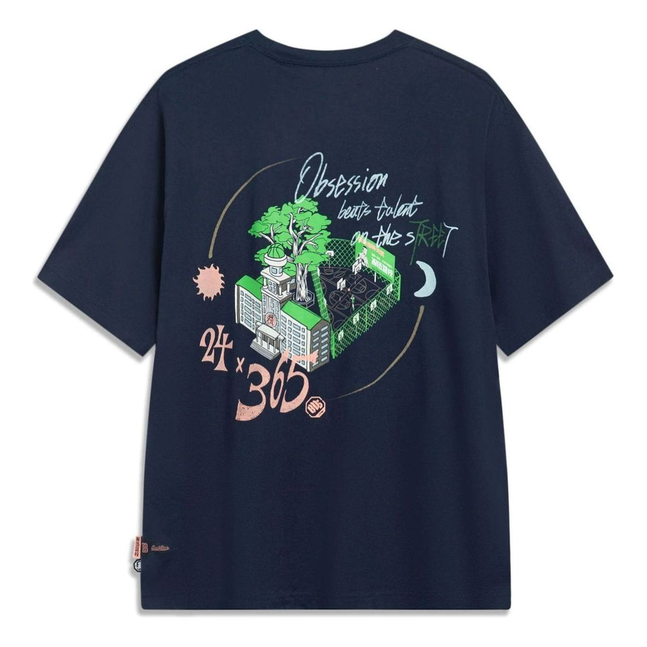 Li-Ning BadFive Graphic T-shirt 'Midnight Navy' AHST511-6