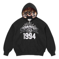 Supreme x MM6 Maison Margiela Zip Up Hooded Sweatshirt 'Black White' SUP-SS24-113