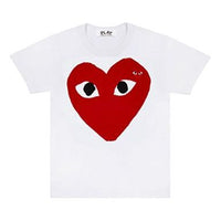 COMME des GARCONS PLAY Love Printing Casual Short Sleeve White AZT026