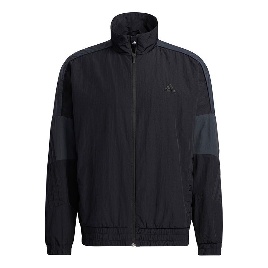adidas M Si Wov Jkt Logo Alphabet Stand Collar Jacket Black GT6358