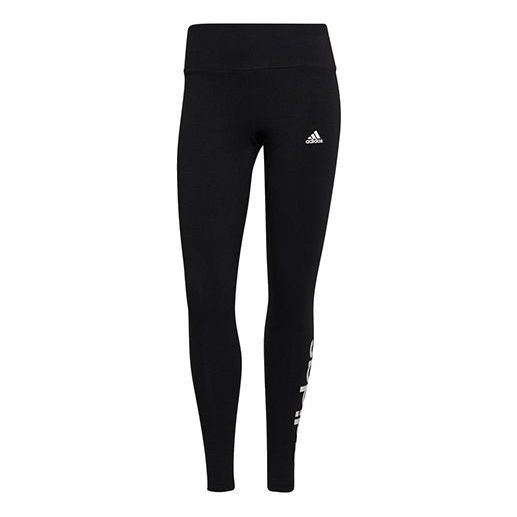(WMNS) adidas W Lin Leg logo Printing Sports Tight Gym Pants/Trousers/Joggers Black GL0633