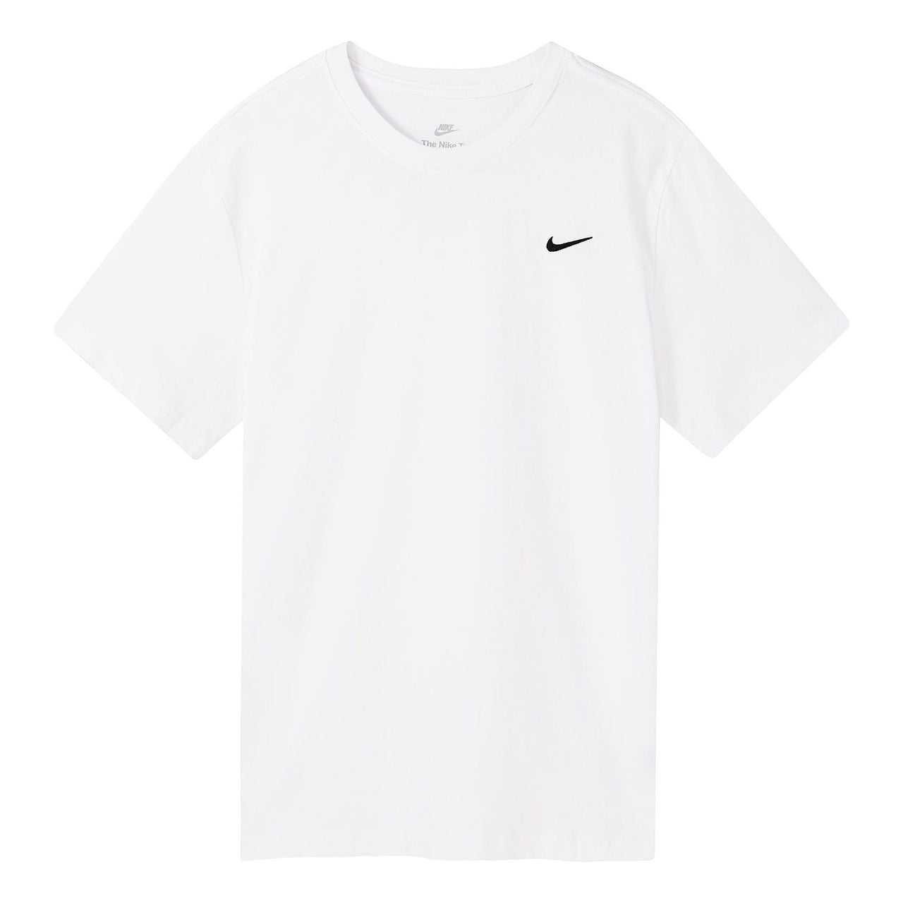 Men's Nike Sportswear Solid Color Embroidered Logo Micro Mark Round Neck Casual Short Sleeve White T-Shirt BV0508-100