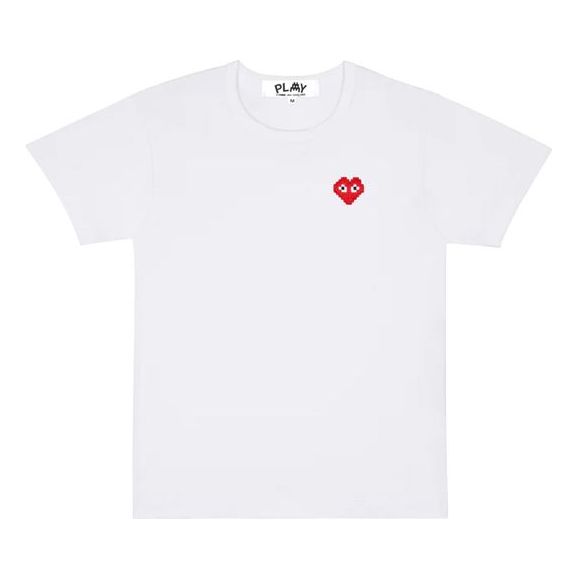 (WMNS) COMME des GARCONS PLAY Basic Invaders T-Shirt Red Emblem 'White' AZ-T321-051