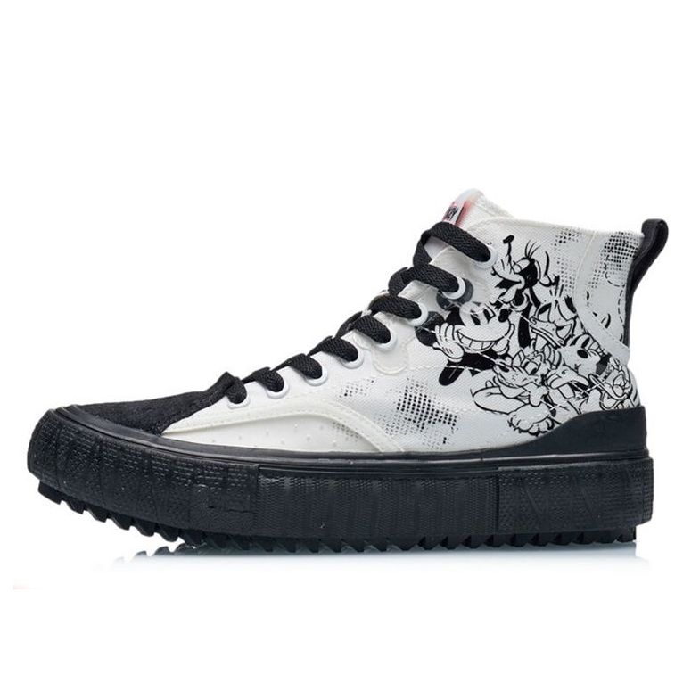 (WMNS) Li-Ning x Disney Canvas Hi Shoes 'White Black' AGCR180-5